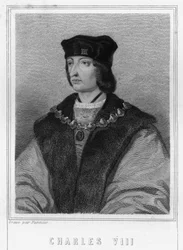 Portrait de Charles VIII (1470 - 1498), roi de France - dans «Histoire des Français» de Lavallée, gravure, sd