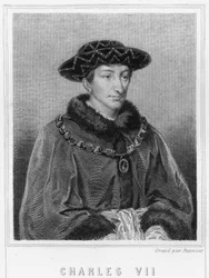 Portrait de Charles VII (1403 - 1461), Roi de France - dans “Histoire des Français” par Lavallée, gravure