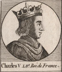 Portrait de Charles V le Sage (1338-1380) - gravure de « Instruction sur l