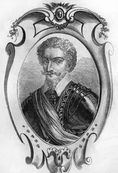 Portrait de Charles de Gontaut, baron puis duc de Biron (1562-1602), maréchal de France. Gravure de 1866