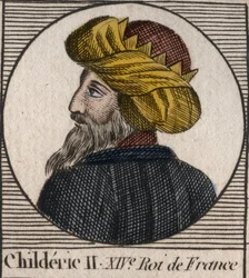 Portrait de Childéric II, Roi des Francs de 670 à 673 - CHILDERIC II 655-675 Roi mérovingien de France et d