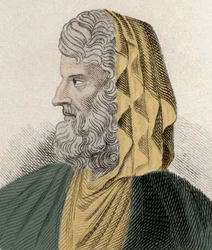 Portrait de Denys le Transfuge (ca. 330 av. J.-C. - ca. 250 av. J.-C.), philosophe stoïcien grec. Gravure du 19ème siècle