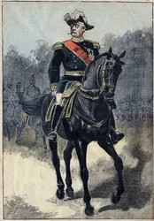 Portrait de Félix Gustave (Félix-Gustave) Saussier (1828-1905), général français. Illustration dans « Le Pèlerin » du 16 janvier