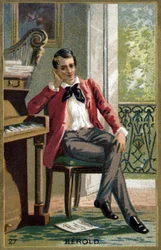 Portrait de Ferdinand Hérold (1791 - 1833), compositeur français. Chromolithographie du XIXe siècle.
