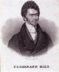 Portrait de Ferdinand Ries (1784 - 1838) compositeur et pianiste allemand. Gravure du XIXe siècle.