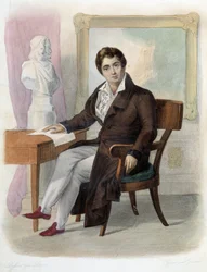 Portrait de François-Joseph (François Joseph) Talma (1763-1826), comédien français. dans éd. Mennechet, « Le Plutarque français »