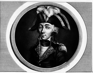 Portrait de François Hanriot (1761-1794), Révolutionnaire français - Gravure dans « Collection complète des tableaux historiques de la Révolution française, en trois volumes » 1804