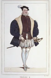 Portrait de François II (1544 - 1560), Roi de France gravure de 1830
