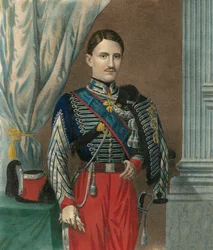 Portrait de François II, roi des Deux-Siciles (Francesco II delle Due Sicilie) (1836-1894), avec le collier de l