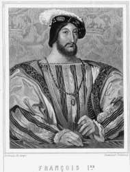Portrait de François I (1494 - 1547), Roi de France - dans « Histoire des Français » par Lavallée, gravure, sd.
