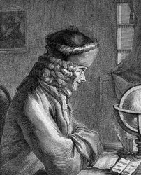Portrait de François Marie Arouet dit Voltaire (1694 - 1778) au Château de Ferney en 1764