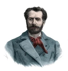 Portrait de Frédéric Auguste Bartholdi (1834-1904), sculpteur français - gravure 1883