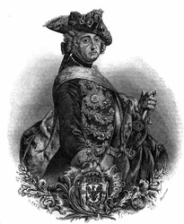 Portrait de Frédéric II (1712-1786), roi de Prusse, connu sous le nom de Frédéric le Grand.