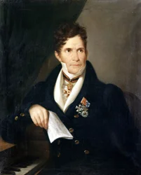 Portrait de Gaspare Spontini. Compositeur italien (1774 - 1851). Peinture anonyme du 19e siècle. Galleria d