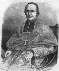 Portrait de Georges Darboy. Prélat français (1813 à 1871). Archevêque de Paris, il fut pris en otage pendant la Commune et fusillé.