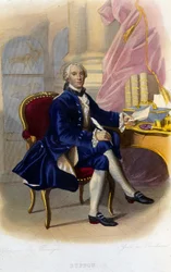 Portrait de Georges Louis Leclerc, Comte de Buffon (1707 - 1788), naturaliste et écrivain français. Dans « Le Plutarque français »