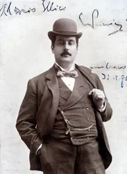 Portrait de Giacomo Puccini en 1896 (1858-1924), compositeur italien