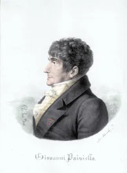 Portrait de Giovanni Paisiello (ou Paesiello ou Paesieillo) (1740-1816), compositeur italien. Gravure du 19e siècle
