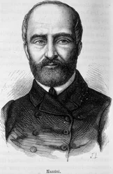 Portrait de Giuseppe Mazzini, patriote et révolutionnaire italien (1805 ou 1808 - 1872)