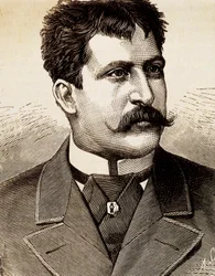 Portrait du chanteur lyrique italien Mattia Battistini (1857-1928). Gravure du 19e siècle