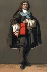 Portrait de Jean-Baptiste Colbert (1619-1683), intendant des finances de Louis XIV. Chromolithographie vers 1890