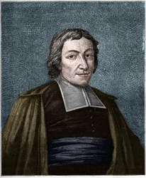 Portrait de Jean-Baptiste de La Salle (1651-1719) religieux français, fondateur de la congrégation des Frères des Écoles chrétiennes. Gravure du XIXe siècle.