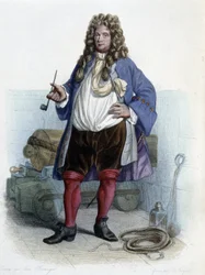 Portrait de Jean Bart, corsaire français (1650-1702) - dans "Le Plutarque français", par Mennechet