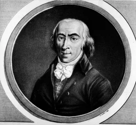 Portrait de Jean Marie Roland de la Platière (1734-1793), ministre français. Gravure dans « Collection complète des tableaux historiques de la Révolution française, en trois volumes. » 1804.