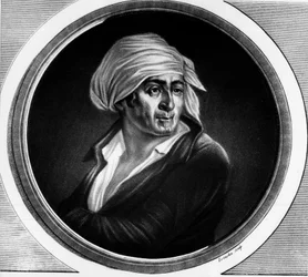 Portrait de Jean Paul Marat (1763-1793). Gravure dans « Collection complète des tableaux historiques de la Révolution française, en trois volumes. » 1804.