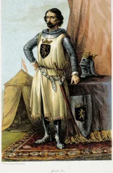 Portrait de Jean Ier, dit le Victorieux (1268-1294), Duc de Brabant. Chromolithographie du 19ème siècle