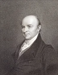Portrait de John Quincy Adams (1767 - 1848), fils du Président John Adams et Président des États-Unis (1825 - 1829). Gravure sd. 19e siècle.