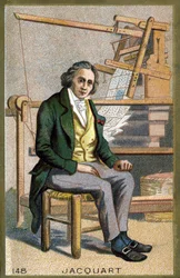 Portrait de Joseph Marie Jacquard (1752-1834), mécanicien français inventeur du métier à tisser. Chromolithographie de la fin du 19e siècle