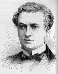 Portrait de Jules Laroche, comédien français, membre de la Comédie-Française de 1870 à 1893. Gravure dans "Le Monde Illustré" n°1168 du 16 août 1879.