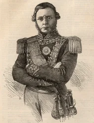 Portrait de Justo José de Urquiza y García 1801-1870 - Général et homme politique argentin gravure de 1852