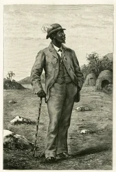 Portrait du roi Sepopo du Zambèze (actuelle Afrique du Sud), vêtu à l