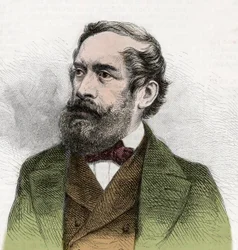 Portrait de Lajos Kossuth, homme politique hongrois - Gravure dans « Le Monde Illustré »