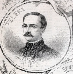 Portrait de László Teleki (1811-1861), écrivain et homme politique hongrois - Gravure dans « Le Monde Illustré »