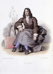Portrait de Le Puget (Pierre Puget) sculpteur, peintre et architecte français (1620-1694) - dans éd. Mennechet, "Le Plutarque français"