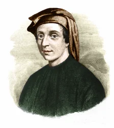 Portrait de Leonardo Fibonacci (1170-1245). (Léonard de Pise). Mathématicien italien