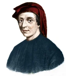 Portrait de Leonardo Fibonacci (1170-1245). (Léonard de Pise). Mathématicien italien.