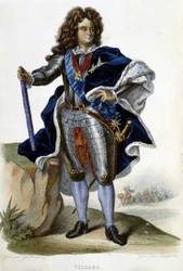 Portrait de Louis Claude Hector duc de Villars, maréchal de France (1653-1734) - dans "Le Plutarque français", éd. Langlois, Paris