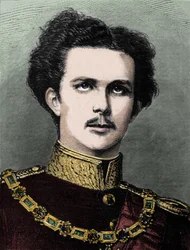 Portrait de Louis II de Bavière (Ludwig II Von Bayern) ou Ludwig Otto Frederik Wilhelm von Wittelsbach (1845-1886) prince bavarois, puis roi de Bavière de 1864 à 1886