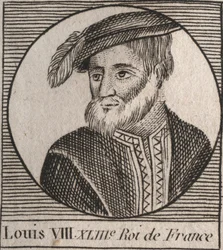 Portrait de Louis VIII (1187-1226) dit le Lion, roi de France - gravure de « Instruction sur l