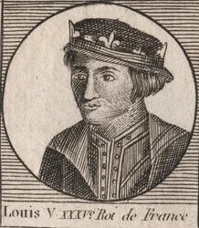 Portrait de Louis V le Fainéant (967-987), Roi de France - Louis V le Fainéant (967-987) - gravure de "Instruction sur l