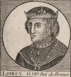 Portrait de Louis X le Hutin (1289-1316), roi de France - gravure de « Instruction sur l