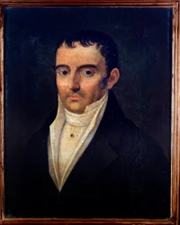 Portrait de Ludovico Antonio Brizzi (1766-1837) musicien italien. Peinture anonyme. 19e siècle. Bologne, musée civique bibliographique