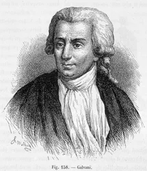Portrait de Luigi Galvani, médecin et physicien italien (1737 - 1798) - dans "Magnétisme et Électricité" par Amédée Guillemin