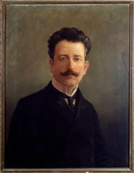 Portrait de Marco Enrico Bossi, compositeur et organiste italien. vers 1900 (peinture)