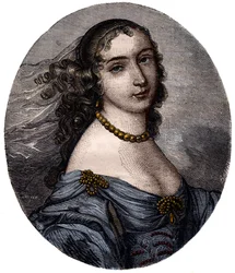 Portrait de Marguerite Hessein, Madame de la Sablière (1636-1693) Salonnière française. Gravure du XIXe siècle