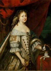Portrait de Maria Giovanna Battista di Savoia Nemours (Marie Jeanne Baptiste de Savoie-Nemours) (1644-1724), épouse de Carlo Emanuele II (1634-1675). Peinture anonyme. 17ème siècle Turin, palais royal